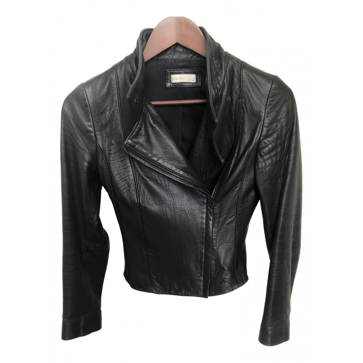 Leather short vest KOOKAI Black size 34 